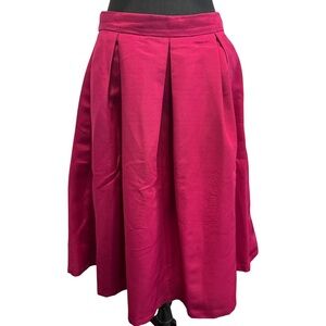 🔵 New York & Co Women's Midi A Line Skirt Burgundy/Pink Size 8
